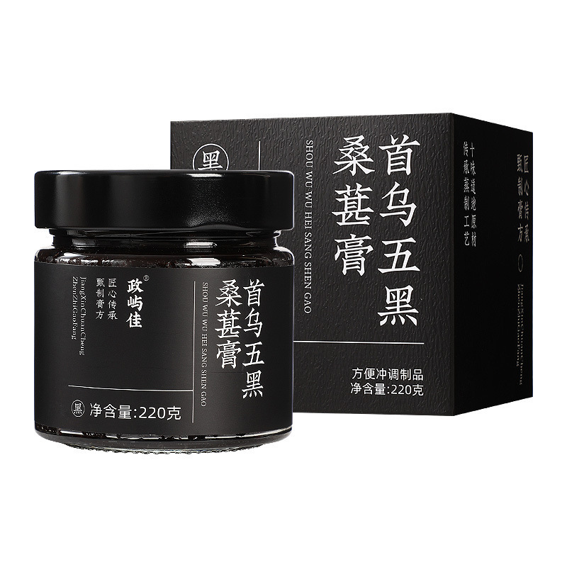 Shouwu Wuhai シャンテン クリーム 220g 本物の古代蒸し黒ごま黒米五黒濃縮栄養白髪交換|undefined