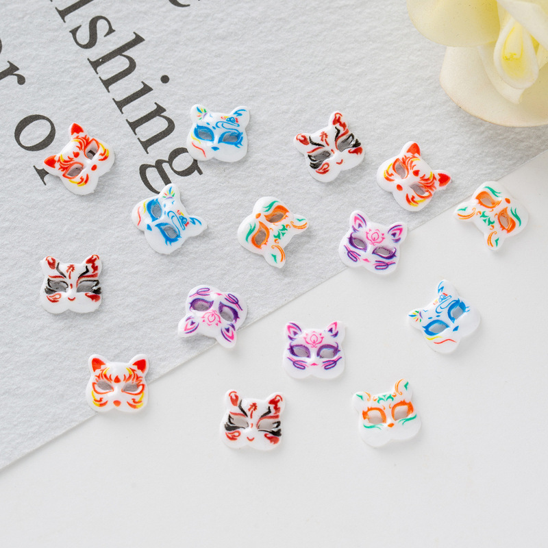 Japanese Anime Fox Mask Nail Art Accessories Cute Cartoon Painted Mask DIY Wear Nail Accessories None Japanese Anime Fox Mask Nail Art Accessories Cute Cartoon Painted Mask DIY Wear Nail Accessories None