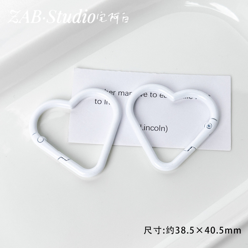 彩色爱心烤漆金属弹簧扣包挂钥匙扣头串珠手工diy材料饰品配件|undefined