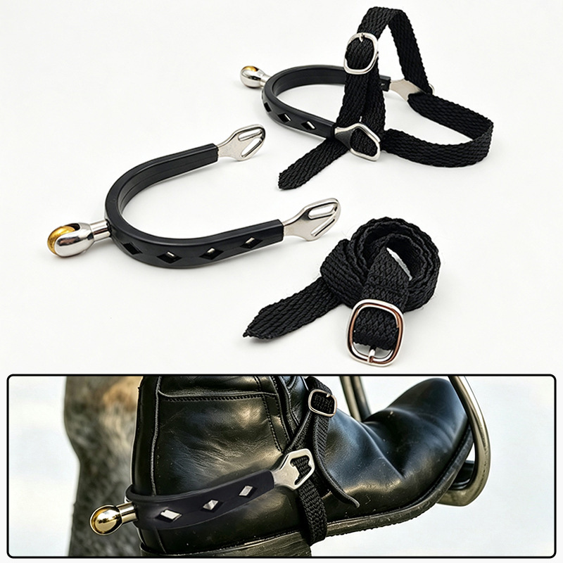 Rubber-coated spurs, equestrian equipment spurs set, training riding spurs, knight's riding boot spurs