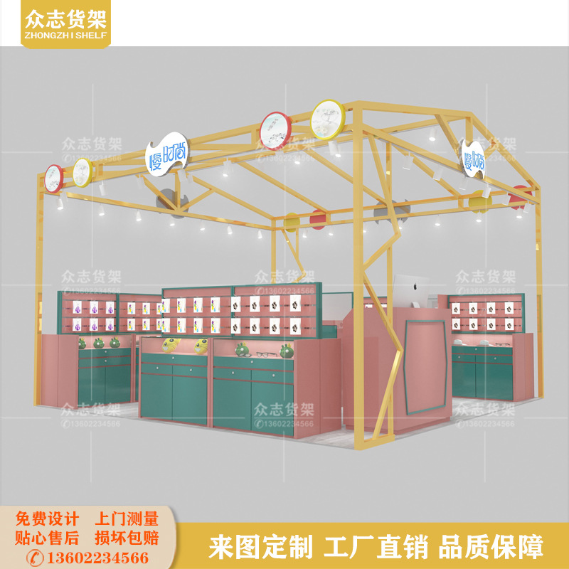 饰品店中岛柜珠宝首饰项链耳环展示架商场多经点框架桁架设计装修