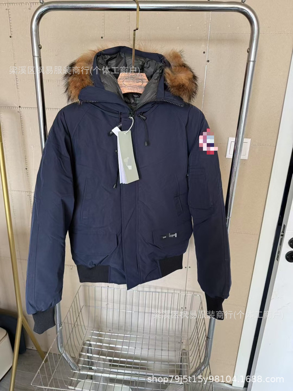 跨境25fw美潮冬季手臂徽章飞行员夹克羽绒服棉连帽外套徽章设计|undefined