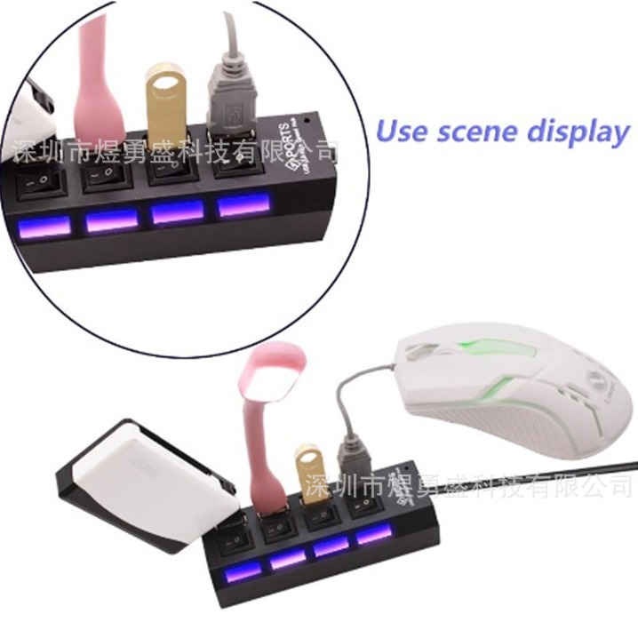 7-Port Hub con interruptor de siete puertos USB2.0 vinculante hub USB 7-Port USB de metal desnudo