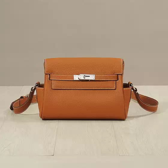 Trendy New Top-Grain Togo Leather Kelly Messenger Bag Versatile Vintage Premium Shoulder Crossbody Saddle Bag