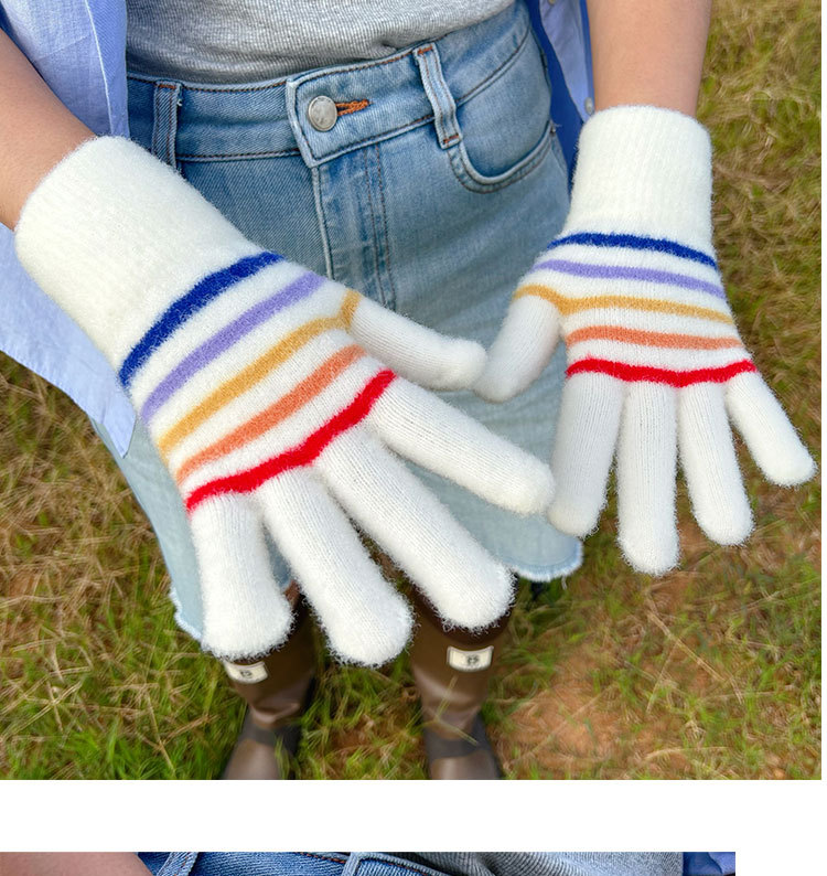 Unisex Vintage Style Stripe Gloves 1 Pair display picture 3