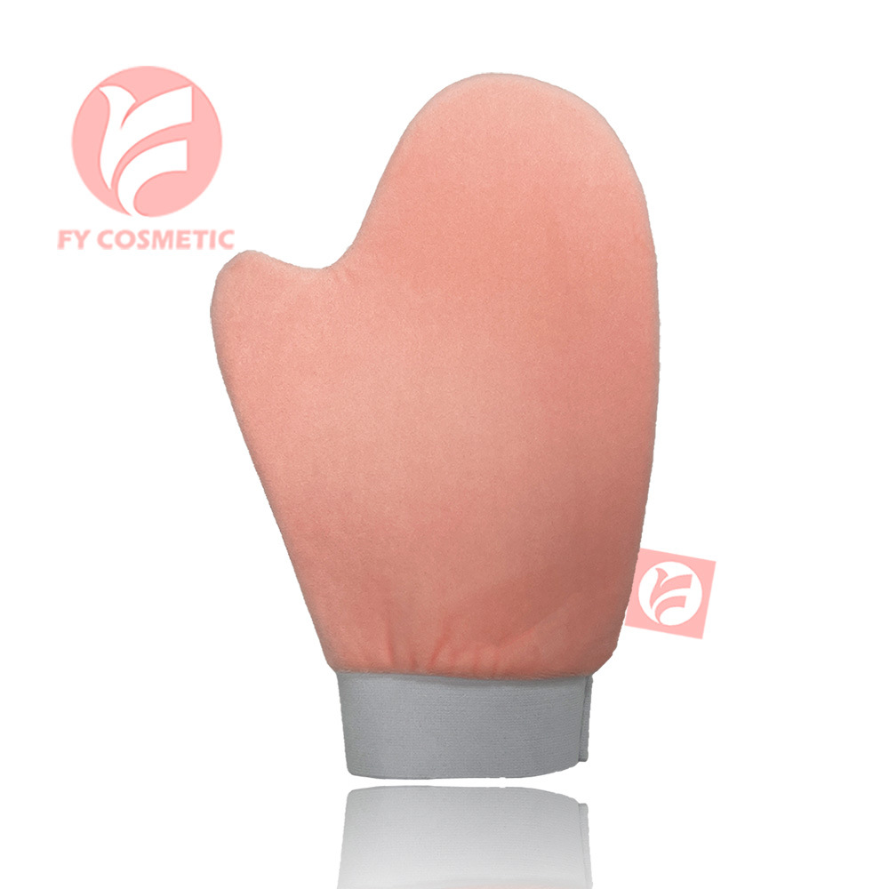 Strength factory custom smeared uniform soft seamless sunless body tanning mousse daubed black gloves
