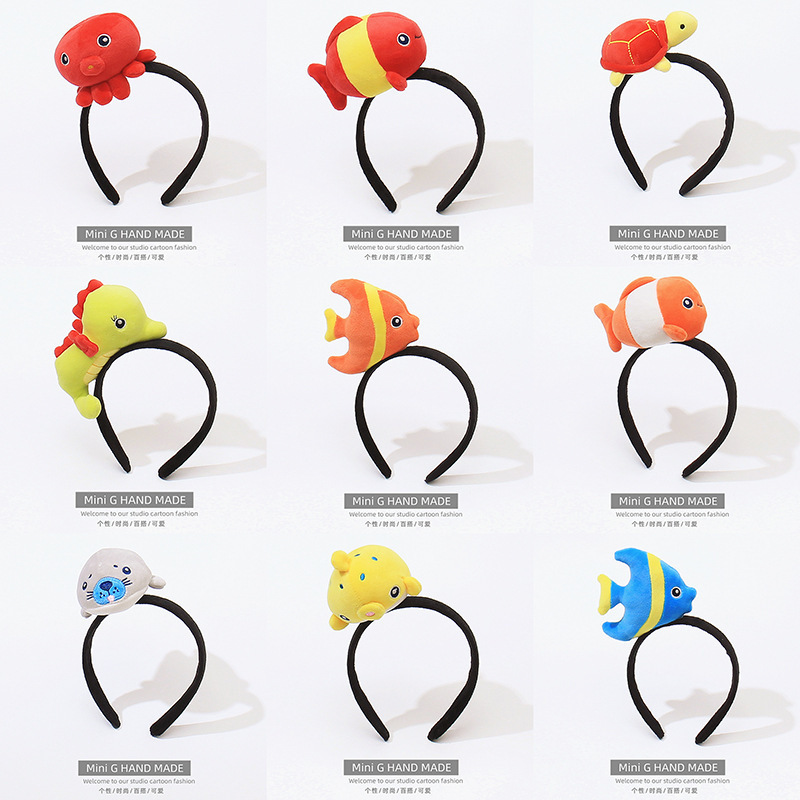 Crayfish Crab Shark Hair Band Hair Card Headwear Cartoon Marine Animal Show Children Photo Octopus Hair Accessories for Women