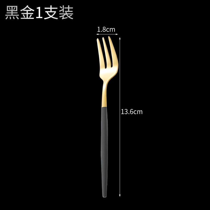 블랙 골드 3 치아 과일 포크