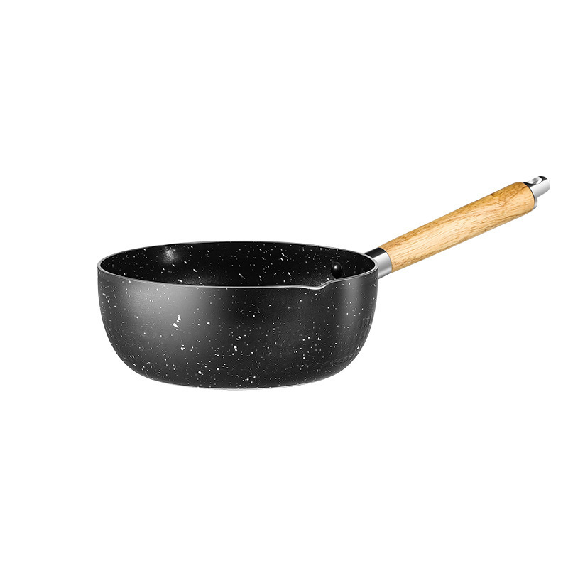 麦飯石雪平鍋日本式家庭用キッチンミルク鍋木柄は鍋にくっつかない。|undefined