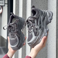 欧洲站厚底增高炸街老爹鞋女2025秋季新款网面透气百搭休闲运动鞋