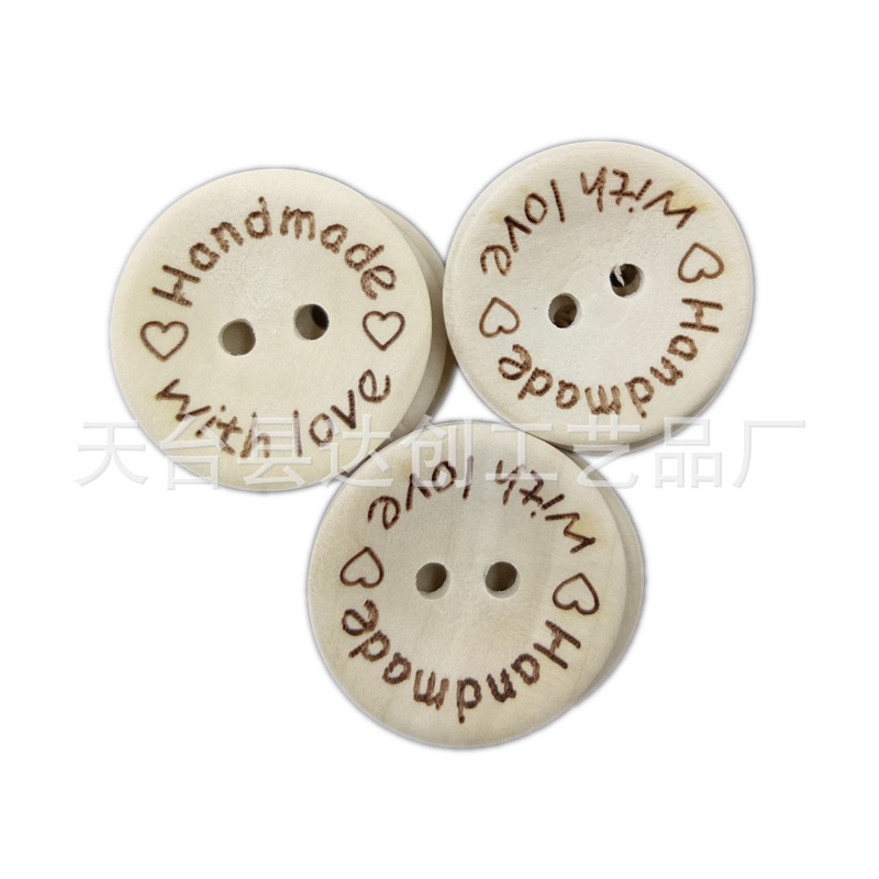 Botones de madera de bricolaje lindos ins love bee withlove accesorios de costura hechos a mano hebilla de madera