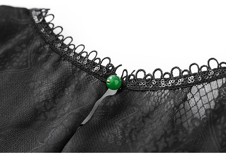 Áo hai dây organza ren cổ tròn phong cách thanh lịch mùa hè — Màu đen chi tiết 40
