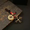 Cross Lotus Vajra + Peach Blossom Knot Five Emperors Coin
