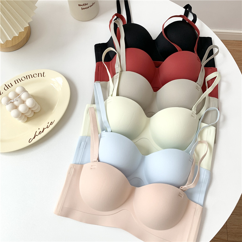 Spring/Summer 2024 Small Chest Push-up Underwear Women's Strapless Bra Women's Non-rimless Breast-closing Sexy Women's Bra