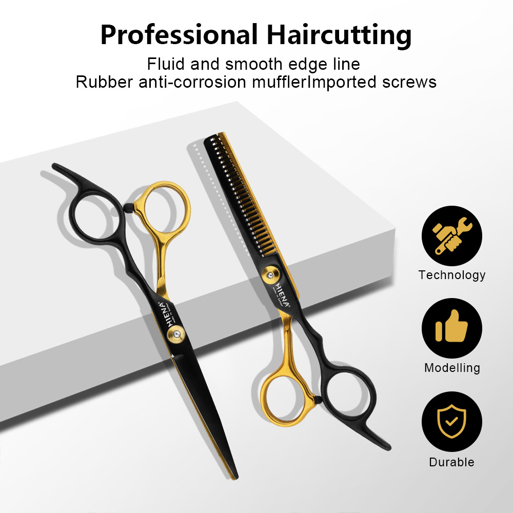 HIENA Cross-border Export Professional Set For Cutting Bangs, Thinning Scissors, And Hairdressing Scissors_voghion.com
