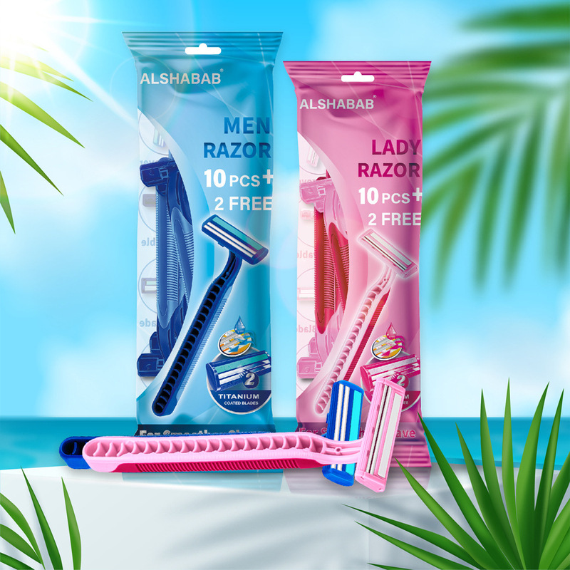 Alshabab Hotel-Specific Disposable Razor with Two-Layer Blades, Travel Toiletries, Portable