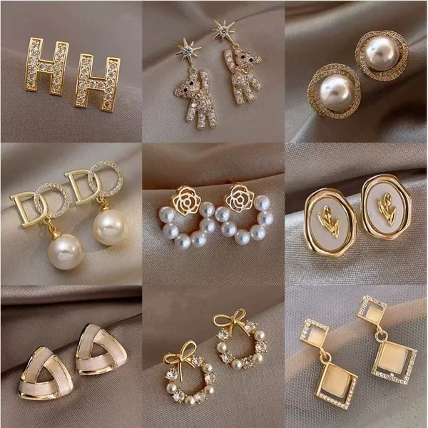 S925 Silver Needle Korean Style Simple Niche Elegant Personalized Earrings Women's New High-End Earrings Pearl Earrings Wholesale