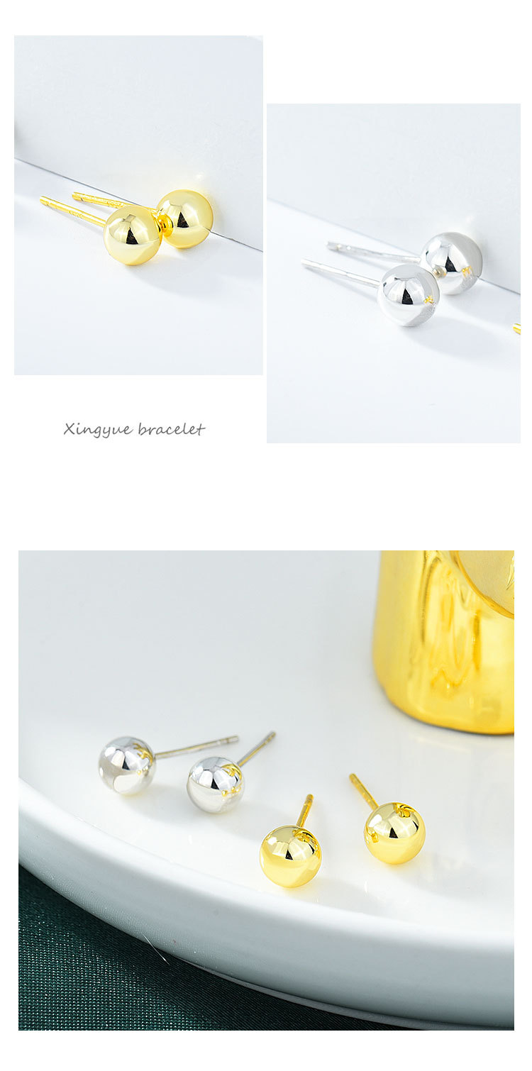 Unisex Gender 1 Pair 925 Sterling Silver 925 Sterling Silver Earrings Geometric Ear Studs