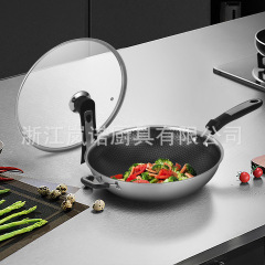 304 Stir-Fry Pan, Stainless Steel Non-Stick Cookware for Home Use, Smoke-Free Frying Pan, Compatible with Induction Cooktops