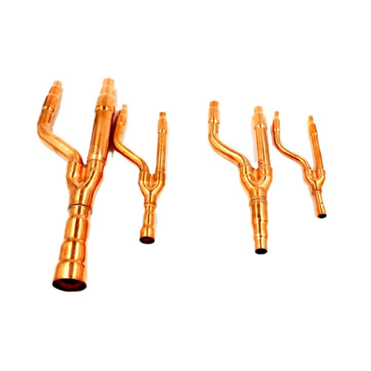 Cobre rojo oro aire acondicionado Rama de refrigeración colector 22T tres tubo 410A