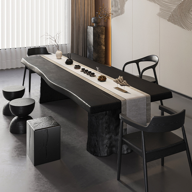 1.8m 티 테이블 + 슈멧 의자 + 나무 부두*3 + 광섬 의자*2