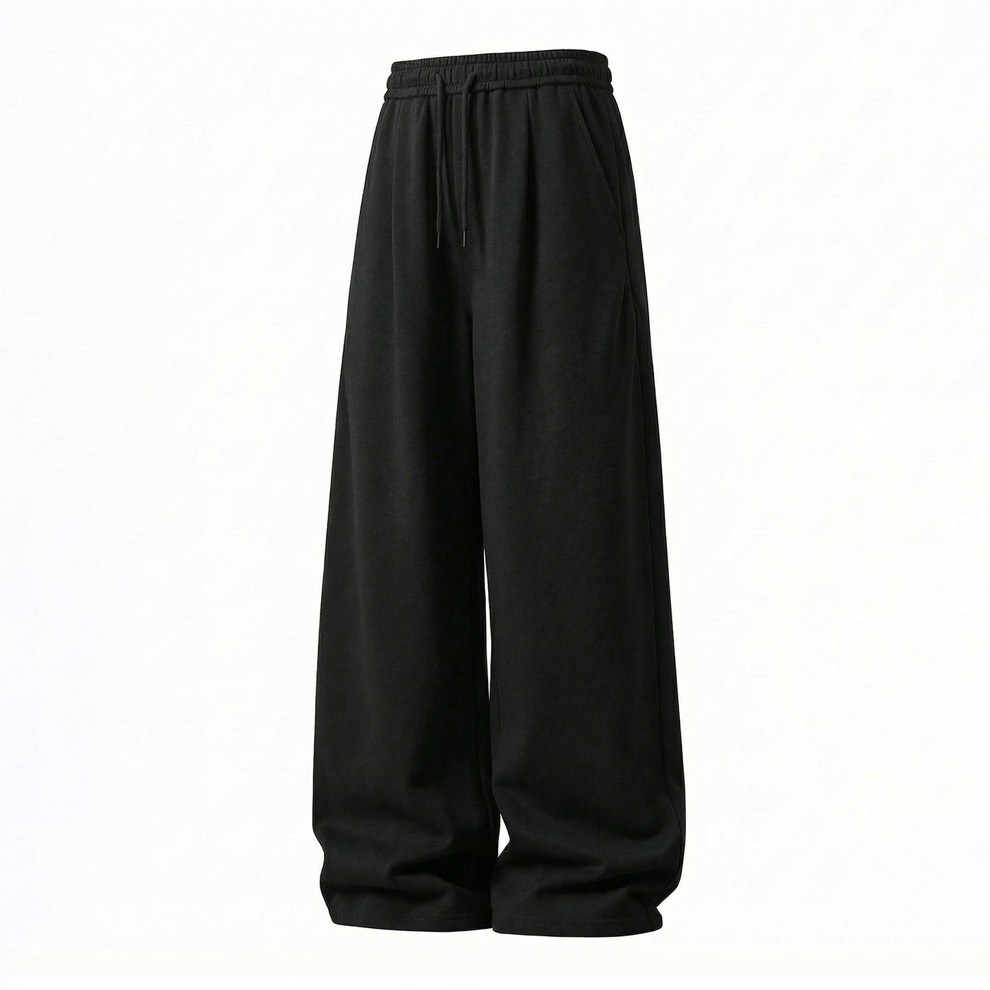 Monochrome Man- Side Double Pleated Sweatpants Men Spring New Trendy Brand Retro Scimitar Casual Sports Loose Texture Long Pants_viptrois.com