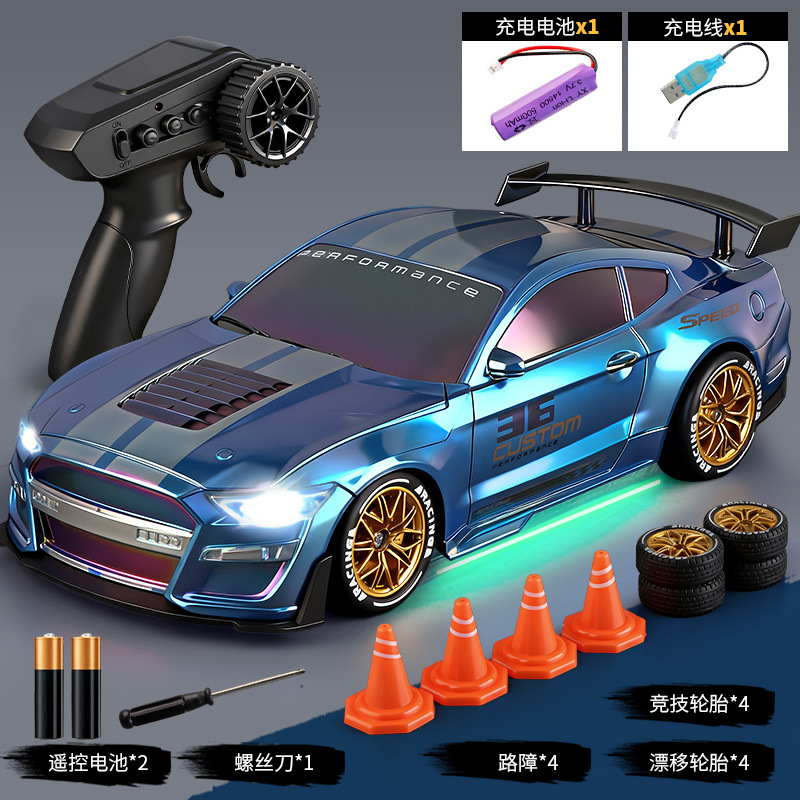 Coche de control remoto, juguete eléctrico para niños, jeep todoterreno recargable con tracción en las cuatro ruedas, modelo de coche de carreras de simulación