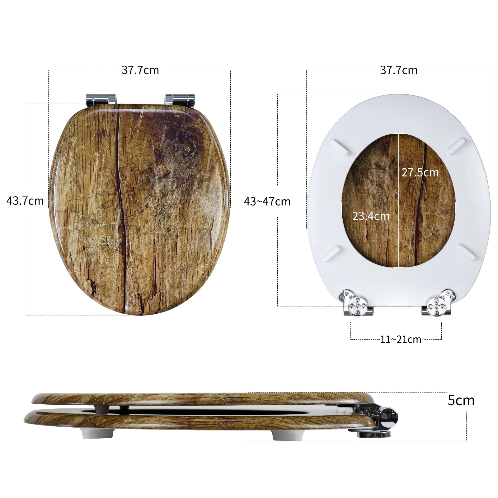 Fábrica directa tablero de densidad madera MDF cubierta de inodoro pvc pegado con patrón de madera caída lenta image 3
