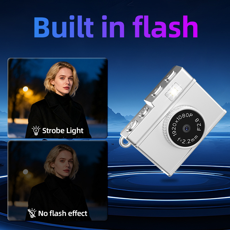 Cross-Border Photography Small Camera Ultra-Long Battery Life High-Definition Tf Card Photography Digital Video Portable Filter Retro Small Camera