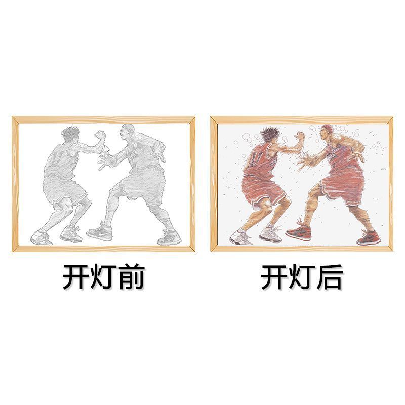 Shake the sound king fire shadow lighting painting nightlight hot game series creative decorative luminous painting can be a generation of hair