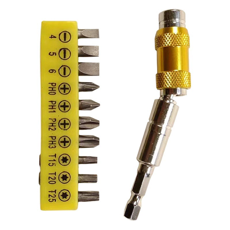 Универсальный удлинитель для отвертки Yunbei 1/4 дюйма с регулируемым углом наклона, шестигранный хвостовик 6,35 мм, быстросъемный, самоблокирующийся