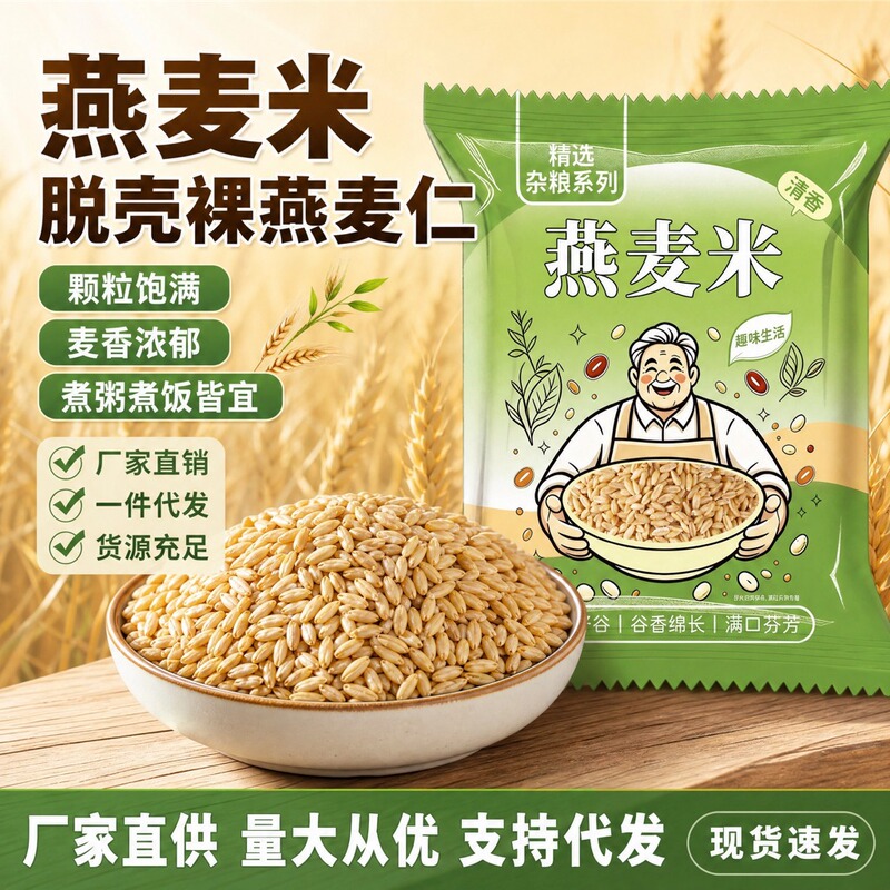 Newly Produced Oatmeal from Local Farmers, Whole Grains, Raw Oat Kernels, Raw Oat Grains, Support Dropshipping, Wholesale, and Retail