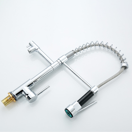 Foreign trade Amazon kitchen faucet hot and cold spring pull-out kitchen sink sink stainless steel mixing valve