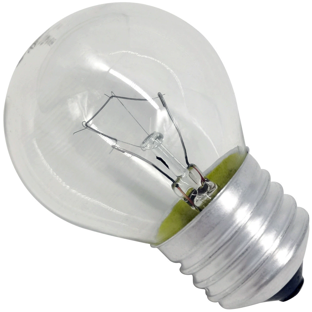 Old-fashioned spherical incandescent lamp, transparent matte bulb, with screw socket