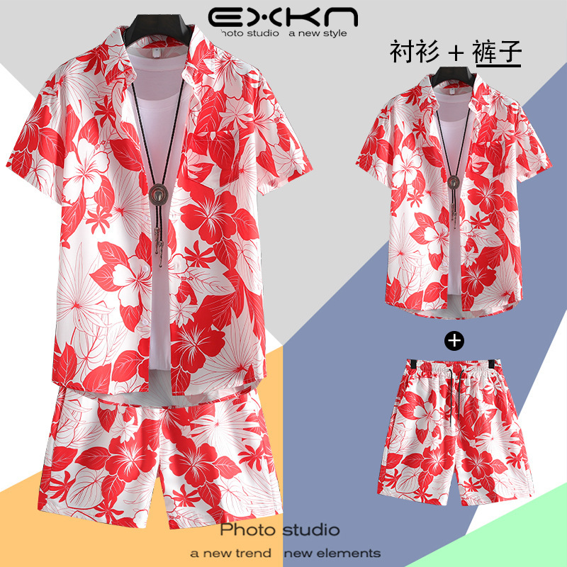 C115 레드 [슈트] (셔츠+반바지)