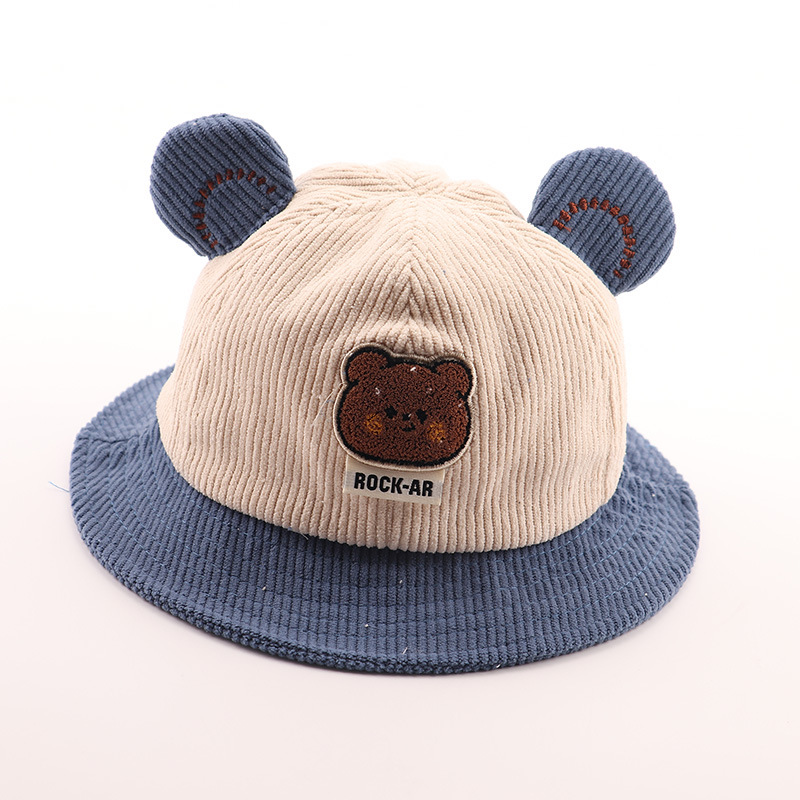 Sombrero para bebés primavera y otoño estilo coreano super lindo bebé niño oso pescador sombrero de otoño moda para niños sombrero de sombrero