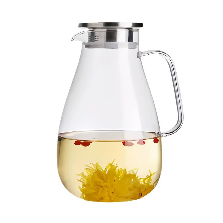 Transparent glass capacious teapot