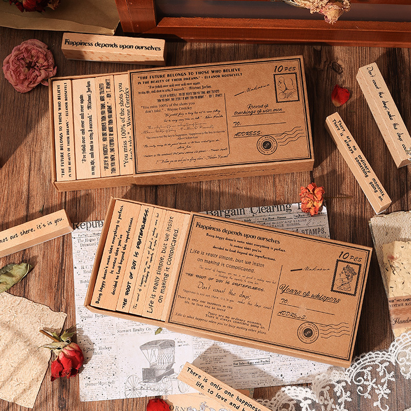 Sello de madera transfronterizo de palabras populares de celebridades sello de decoración de cuentas