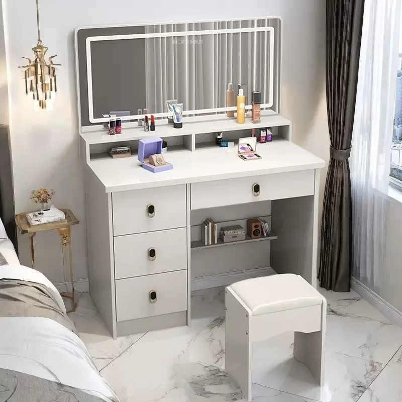 现代简约梳妆台家用网红化妆卧室化妆台房间轻奢大镜面小户型梳妆