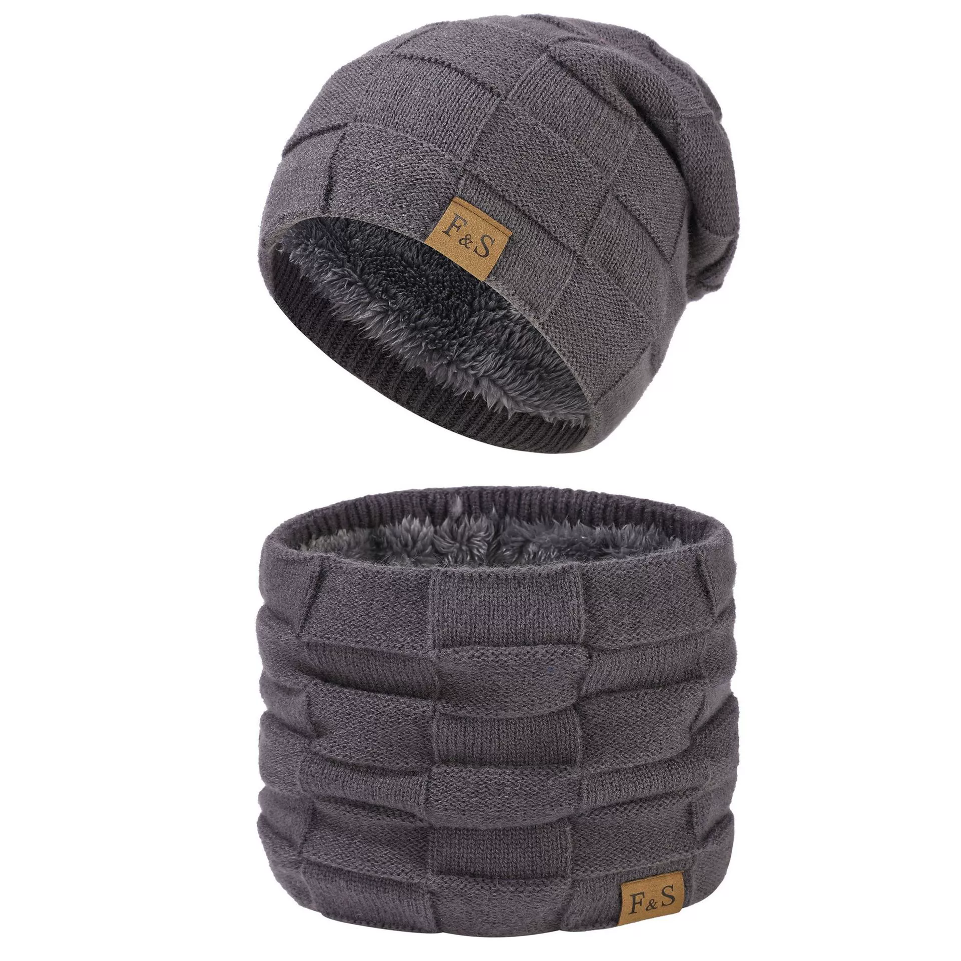 Европейский и американский зимний шапка шарф из двух частей