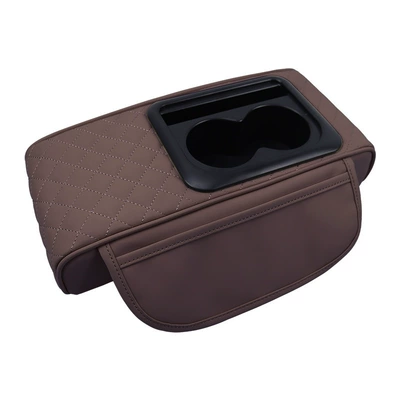holder storage multifunctional advanced armrest | Armrest box pad - gt-8-embroidery-model-5-brown