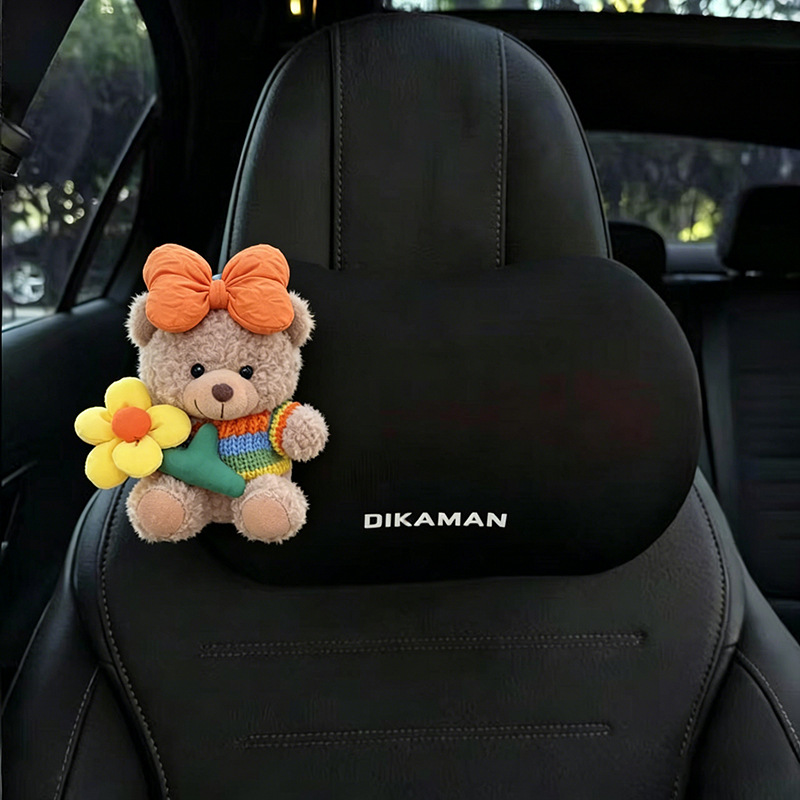 New Car Headrest Neck Pillow, Cute Car Lumbar Support, In-Car Backrest Cushion, Waist Pillow, Backrest Pillow for Girls