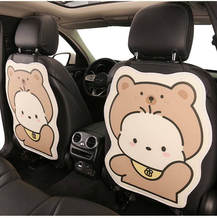 Hat-Shaped Pochacco Anti-Kick Pad, Long Style, Cute for Ladies and Children, Cartoon Car Seat Back Anti-Kick Pad, Anti-Dirty Pad for Car Use