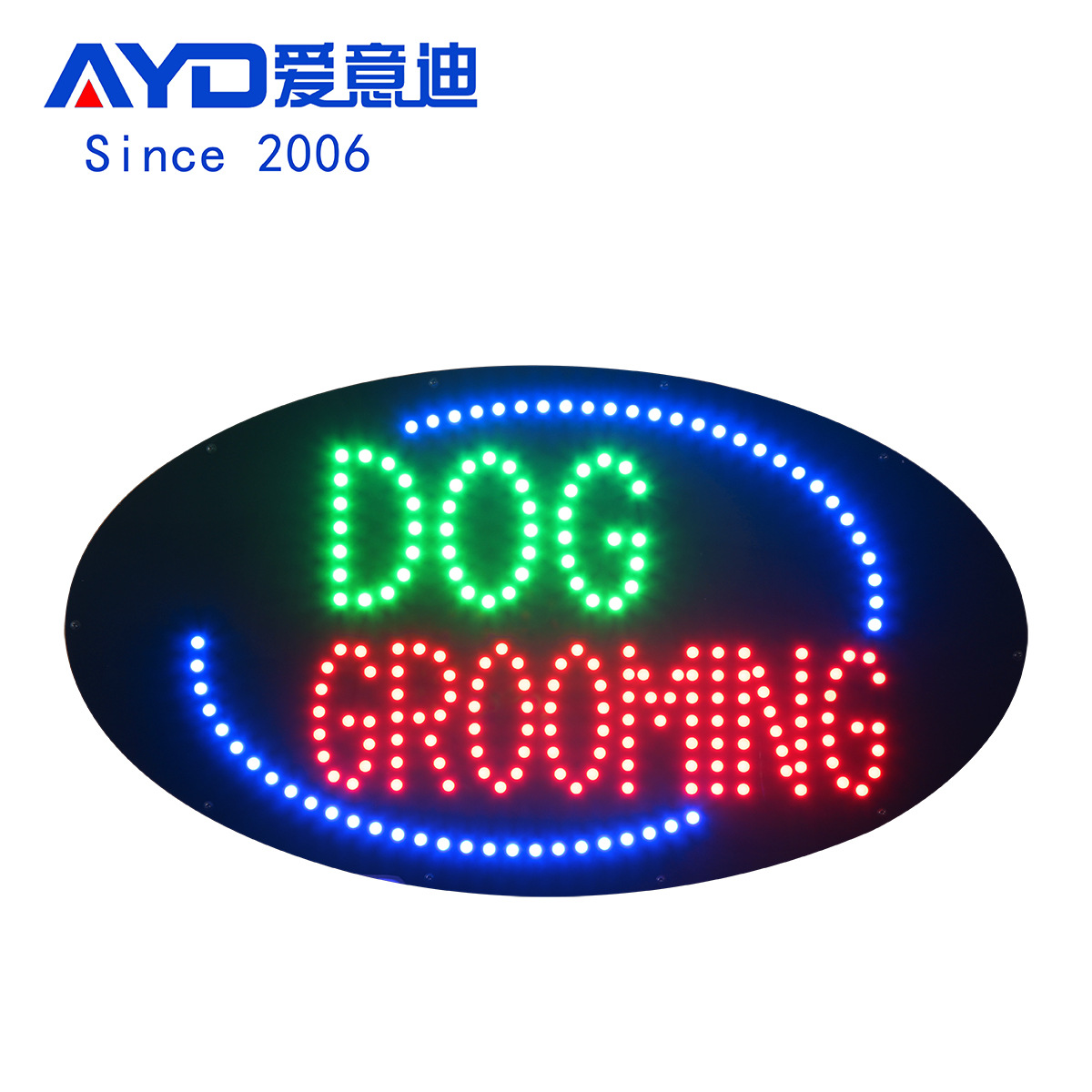 跨境出口美国DOG GROOMING sign狗狗美容标识牌LED发光字招牌