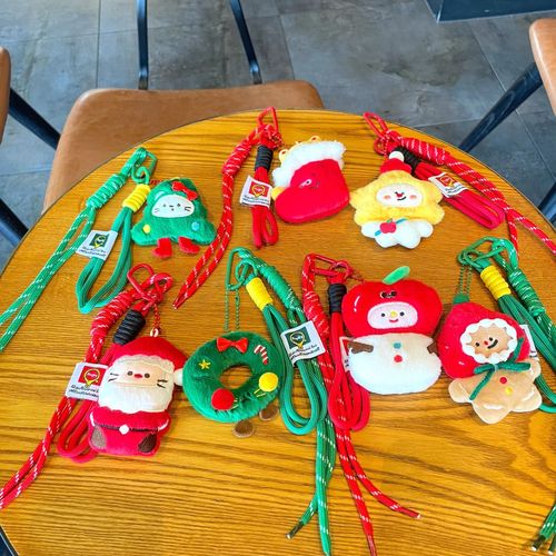 Creative Christmas Plush Ornament Cartoon Cute Gingerbread Man Figurine Keychain Gift Bag Decoration Christmas Gift