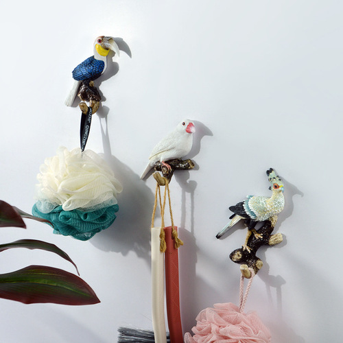 Cross-border wholesale key hanger wall hanging doorway birdie wall hook no punching creative decorative coat hook