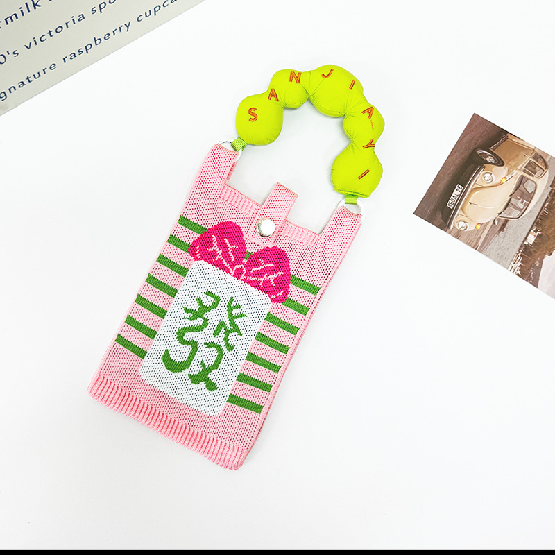 (스트랩리스 및 휴대용) 핑크 마작