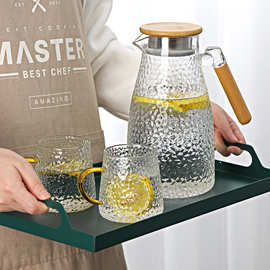 冷水壶家用储水玻璃凉水杯套装耐高温装水壶大容量果汁果茶壶