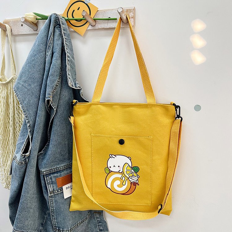 The new Korean-style cute Japanese-style single-shoulder bag is selling well. It's a simple and versatile canvas bag for college students' crossbody tutoring undefined