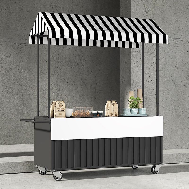 Iron Flower Cart Night Market Stall Trolley Sales Cart Outdoor Mobile Snack Stall Cart Display Stand New Style